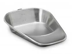 Ea/1 Adult Stainless Steel Bedpan. 13 3/4In Long X 11 1/2In Wide X 4In High.