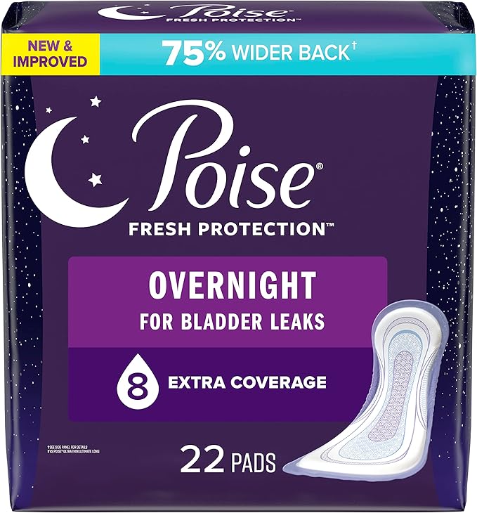 Poise Overnight Incontinence Pads - Extra Coverage - 22's
