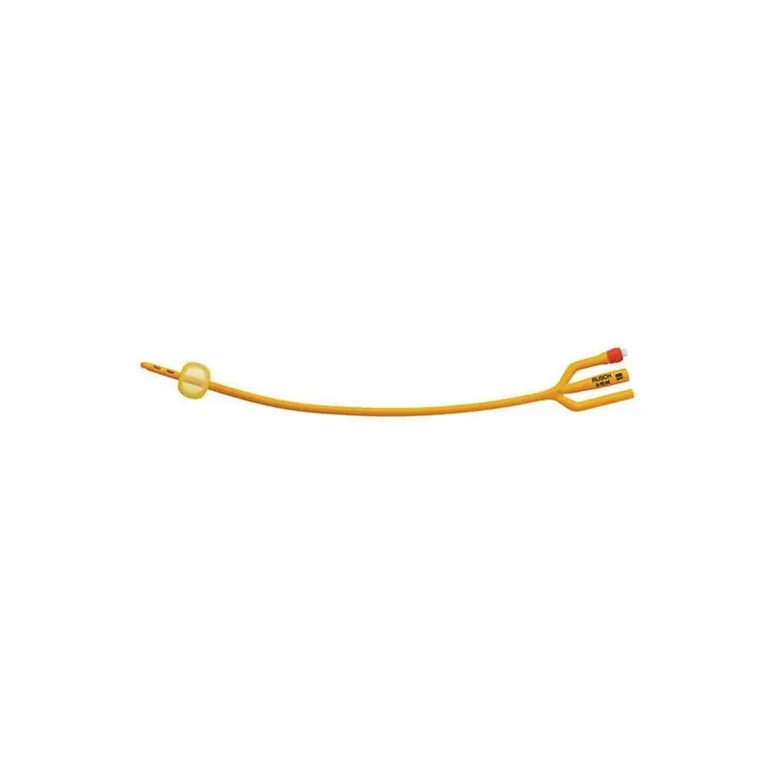 Bx/10 Gold Silicone Coated 3-Way Foley Catheter, 24Fr 30Cc