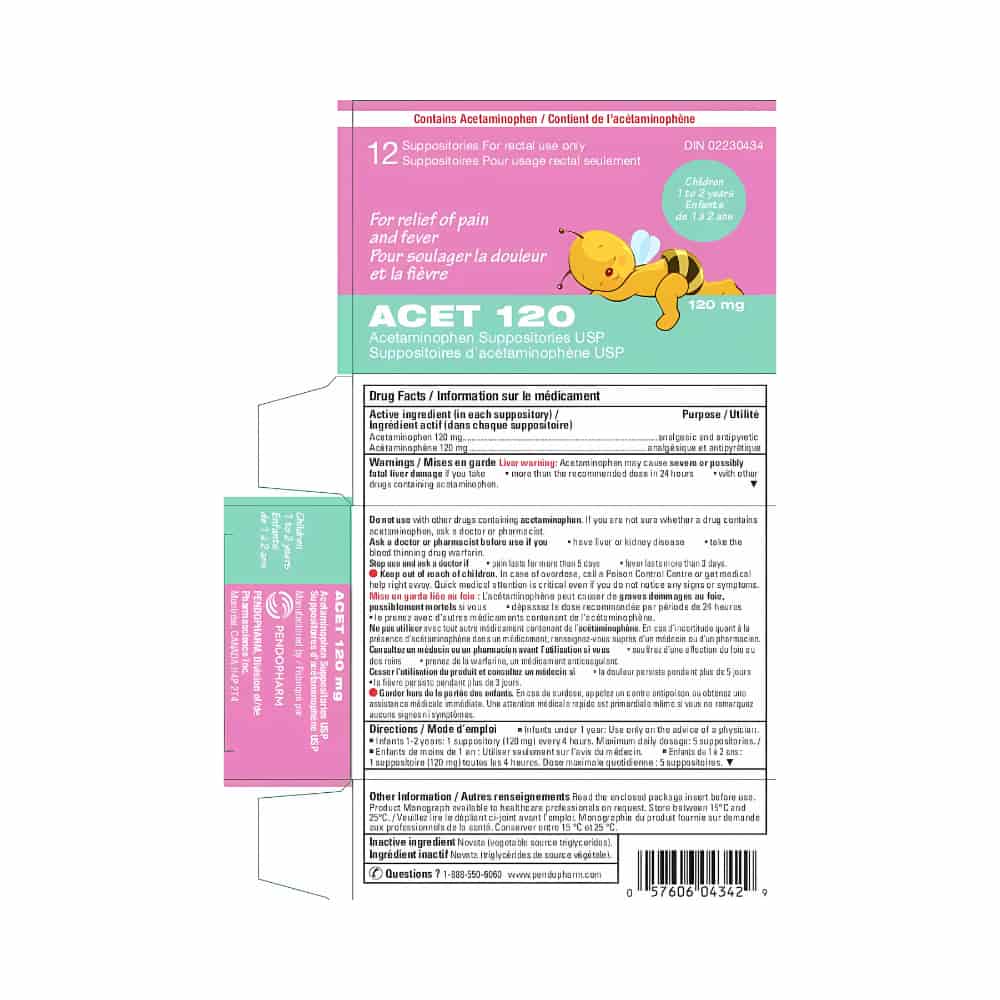 Rectal acetaminophen suppositories