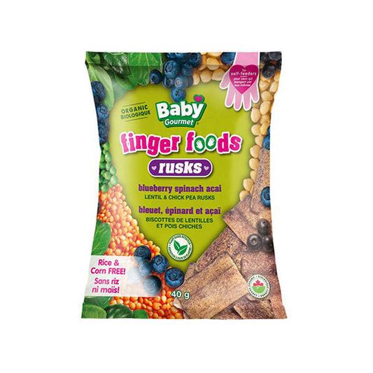 Baby Gourmet Finger Foods - Blueberry Spinach Açai Rusks