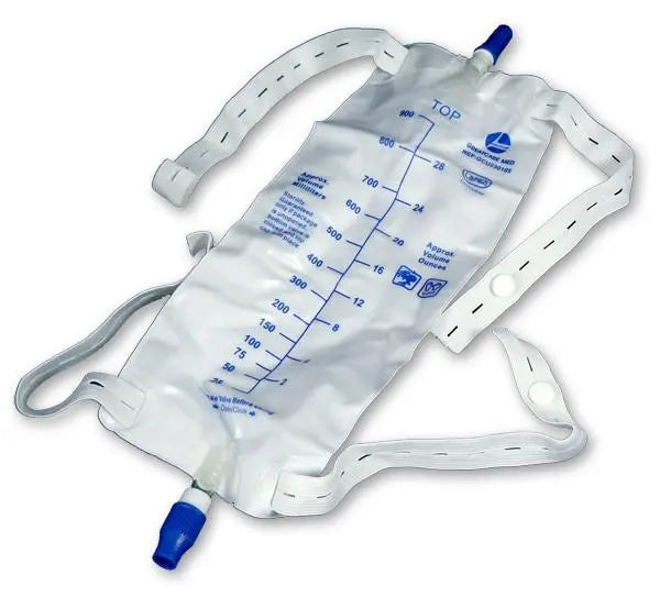 EA/1 LEG BAG, SIZE MEDIUM 600ML WITH ONE WAY VALVE,TWO LATEX STRAPS FOR SECURING BAG TO LEG