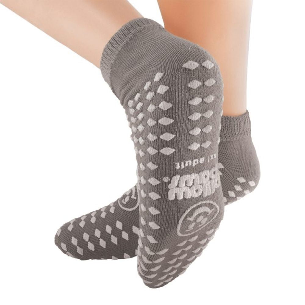 Pillowpaws® Slipper Socks, 360° Imprints, XXL Adult - Gray (Case 48 pairs)