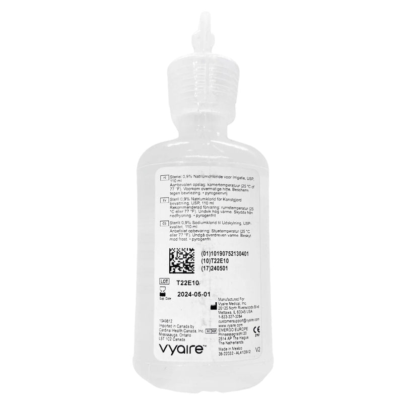 Sodium Chloride 0.9% Irrigation Solution, Sterile 110mL - Pack per 5