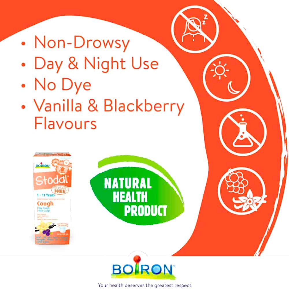 Stodal sugar-free children’s cough syrup dry and wet