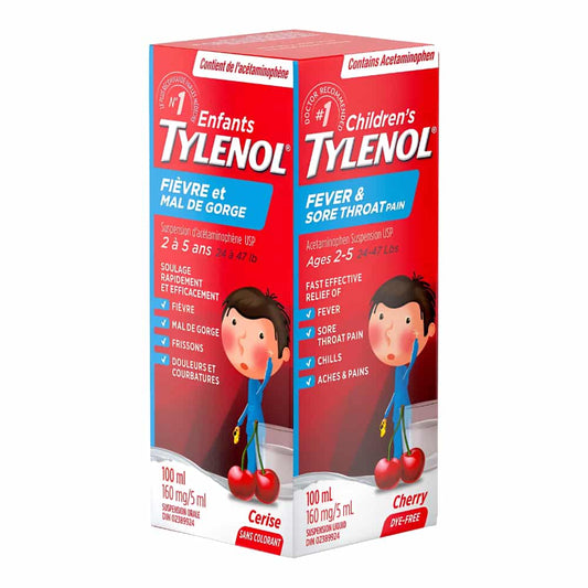 Tylenol Children s Fever  Sore Throat Pain Suspension Liquid 100ml