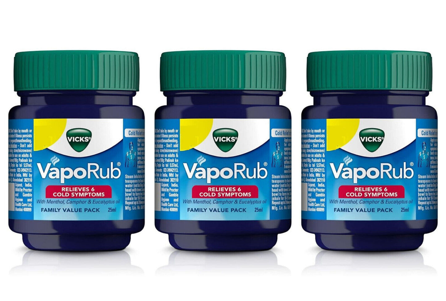 Vicks VapoRub Ointment 25ml - Family Pack (3)