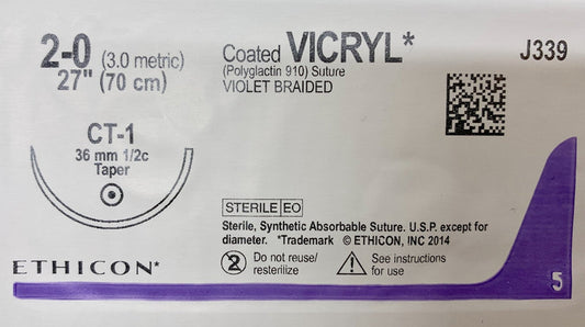 Vicryl Sutures 2.0 (Met 3.0)