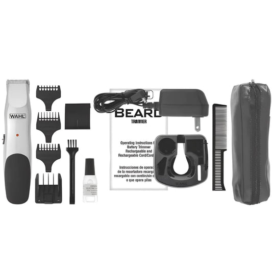 Wahl Cordless Beard and Mustache Trimmer with Acculock 6-Position Beard Guide and 3 Trimmer Attachment Combs