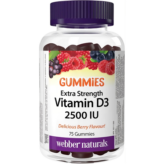 Webber Naturals Extra Strength Vitamin D3 Gummies - 2500 IU - 75's