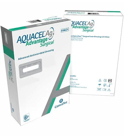 Convatec AQUACEL Ag Advantage Surgical Wound Dressing 3.5x14 inch Box of 10