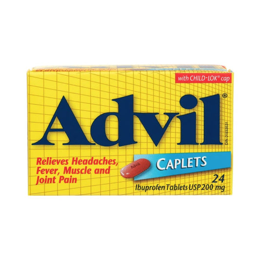 Advil Regular Strength Ibuprofen Caplets for Headaches and Pain Relief, 200 mg, 24 Count
