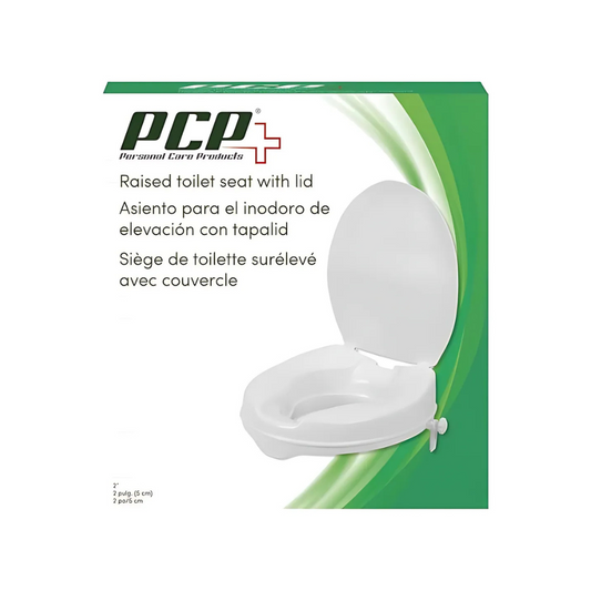 Airway 2" Molded Raised Toilet Seat With Lid