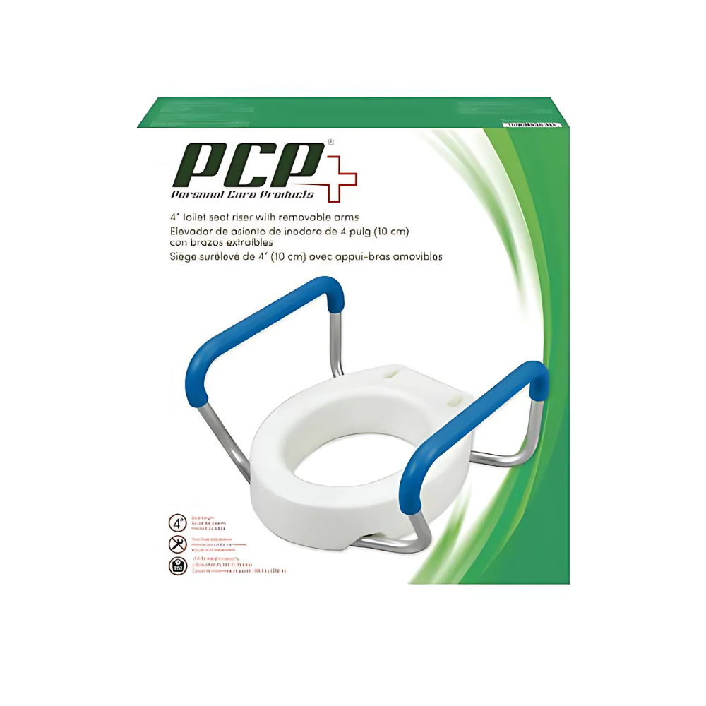 Airway 4” Toilet Seat Riser With Removable Arms