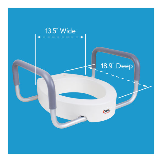 Carex Toilet Seat Elevator With Handles - Elongated