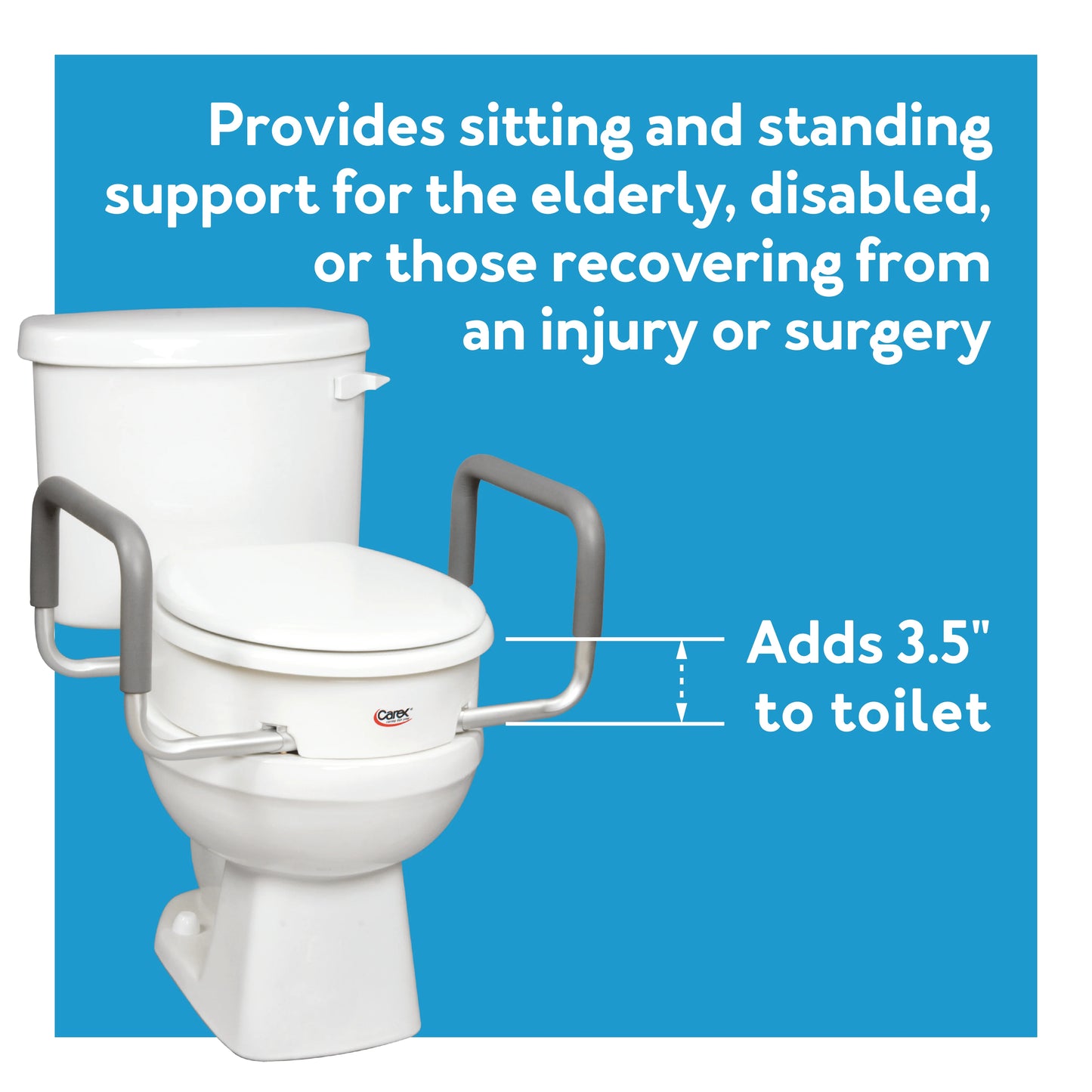 Carex Toilet Seat Elevator with Handles - Standard