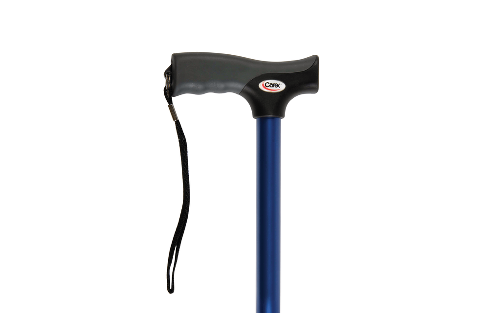 Soft Grip Folding Cane - Blue