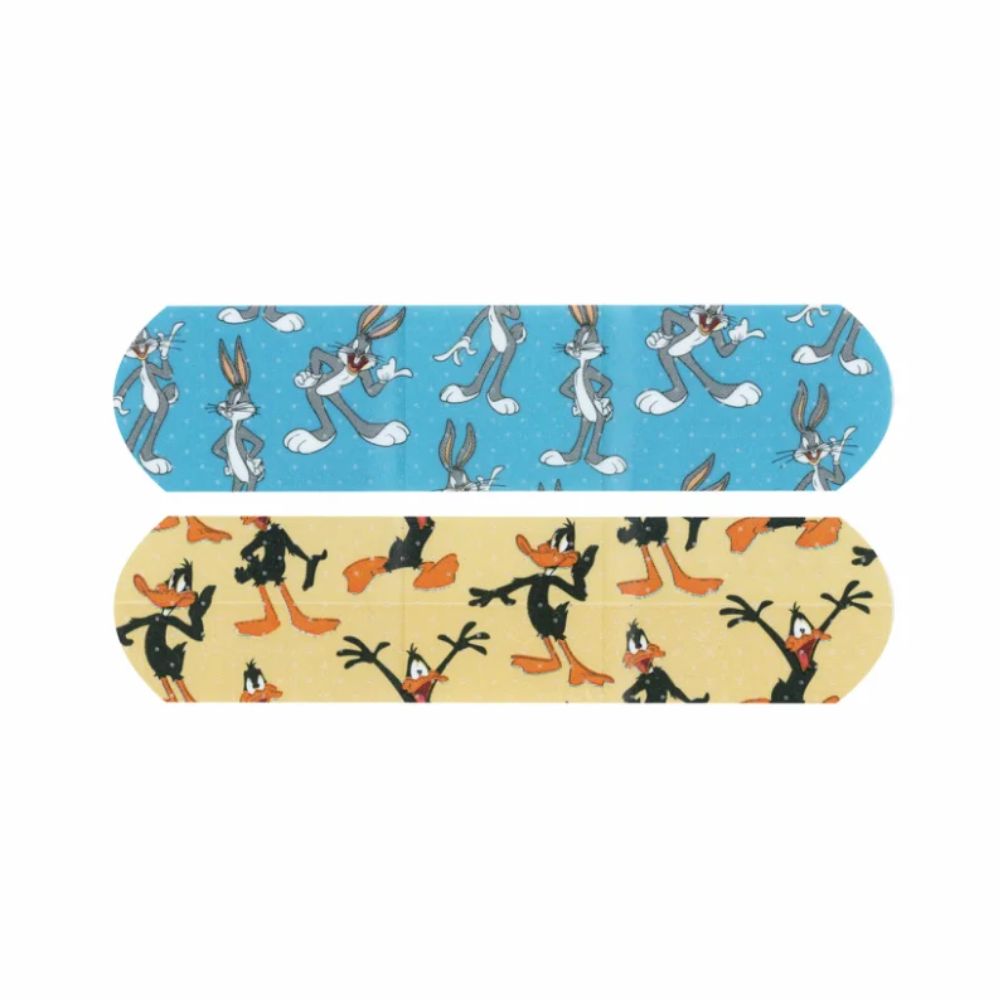 Looney Tunes™ Children's Character Adhesive Bandages, Strip - 3/4" x 3", Bugs Bunny™ & Daffy Duck™ (Box 100 pcs)