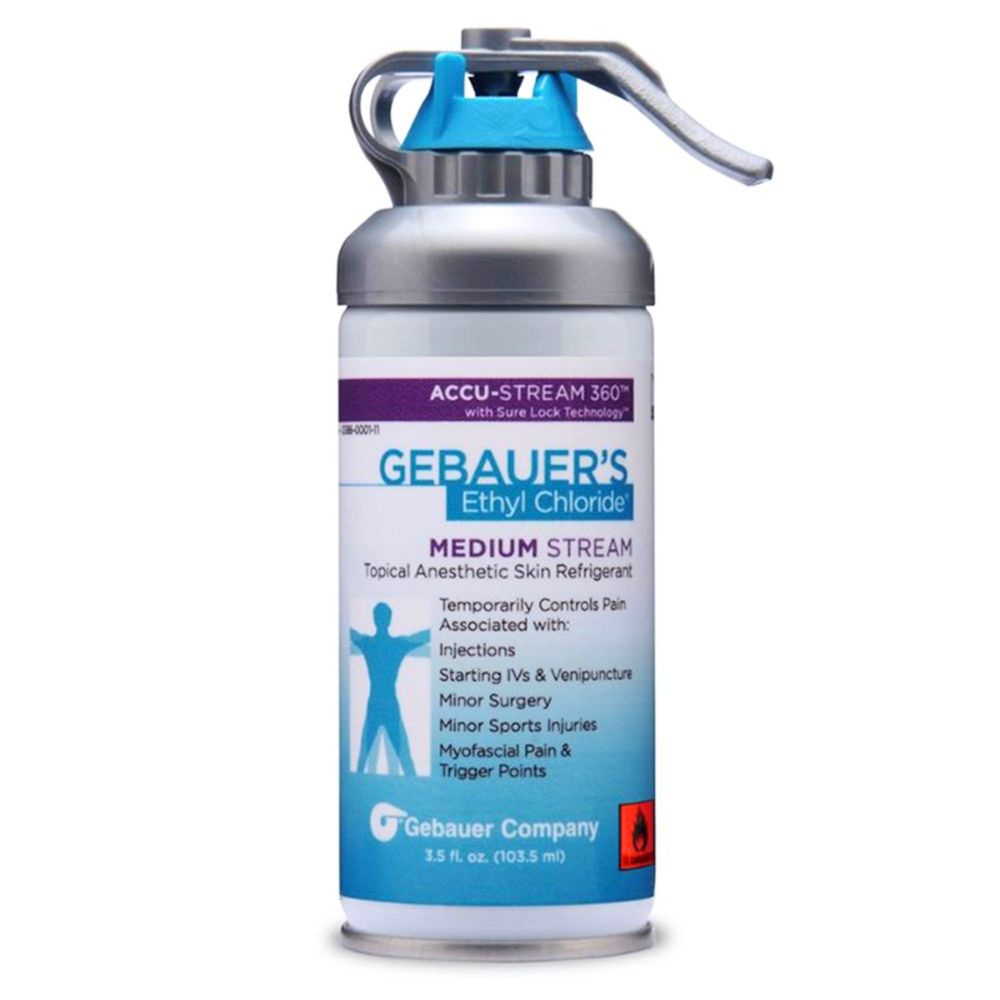 Gebauer's Ethyl Chloride® Topical Anesthetic, Accu-Stream™ 360 Medium Stream Spray Can, 3.9oz