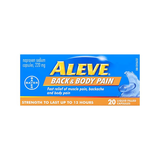 Aleve Back & Body Pain Liquid Filled Capsules - 220mg - 20s
