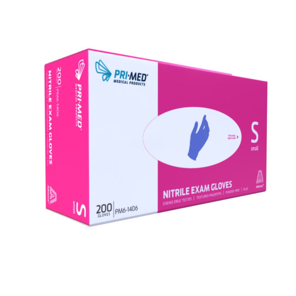 PRIMED® Advance Nitrile Exam Gloves, Small (Box 200 pcs)