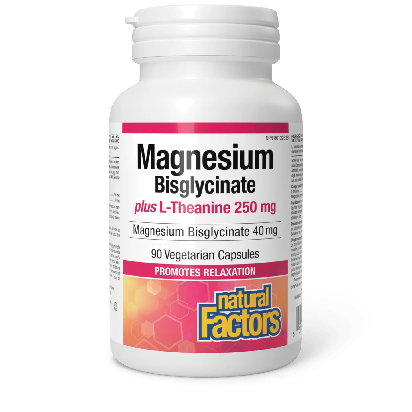 Natural Factors: Magnesium Bisglycinate 100 + L-Theanine 250 mg
