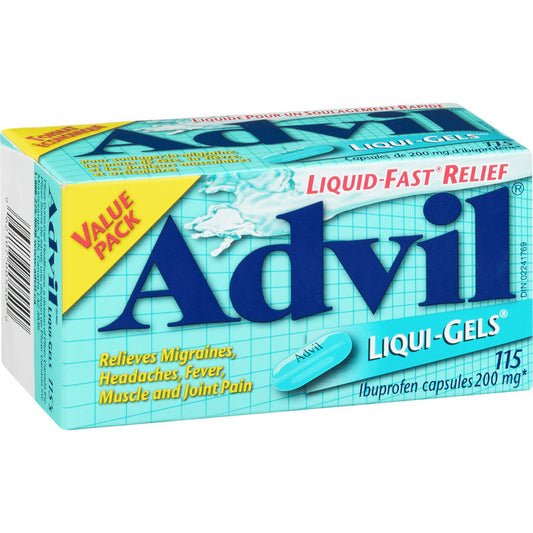 Advil Regular Strength Liqui-Gels Ibuprofen Capsules for Headaches and Pain Relief, 200 mg, 115 Count