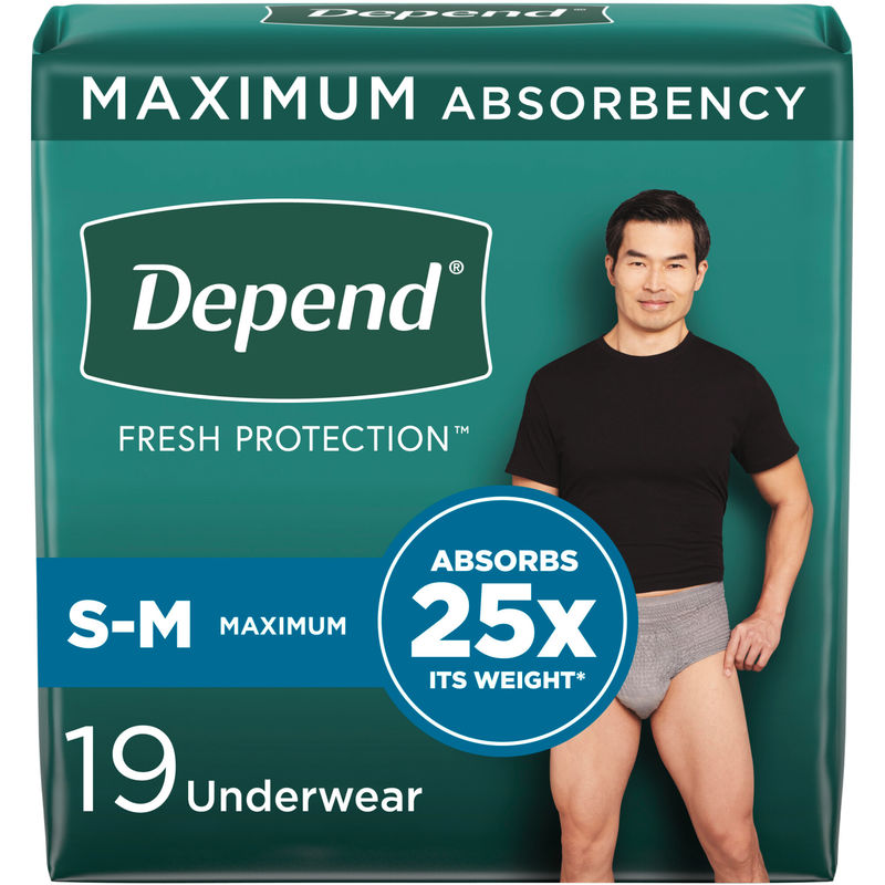 FIT-FLEX Incontinence Underwear for Men, Maximum Absorbency, Small/Medium
