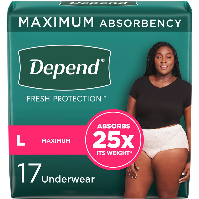 FIT-FLEX Incontinence Underwear for Women, Maximum Absorbency, Large