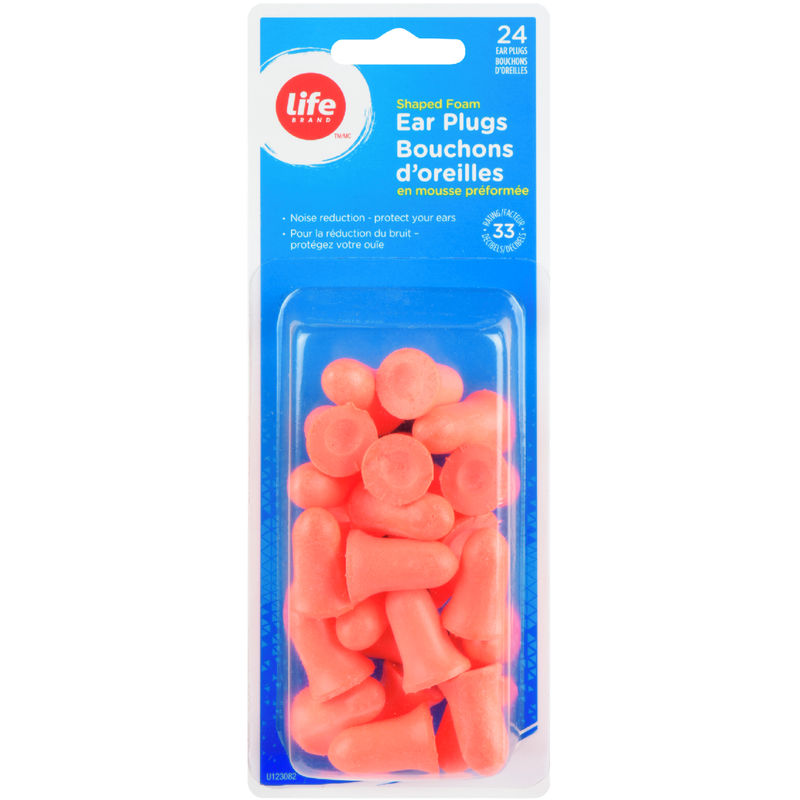 Shaped foam ear plugs