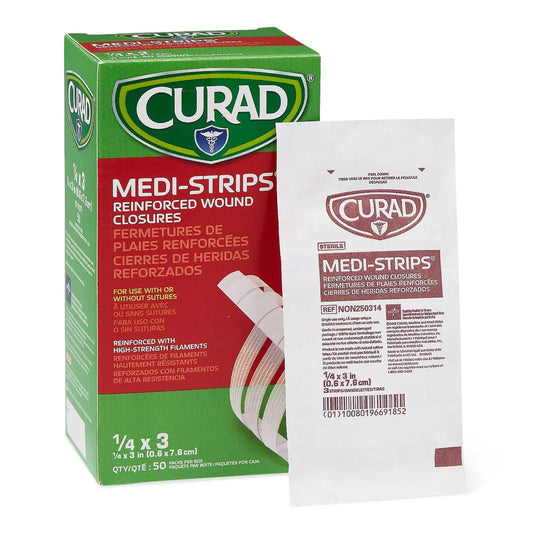 Bx/50Pkg (3/Pkg) Sterion Skin Closure Steri-Strip, 1/4In X 3In, White