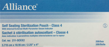 STERILIZATION POUCH 2.25″ X 4″ CLASS 4 SELF-SEALING MULTI-PARAMETER INDICATOR