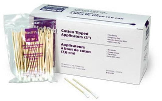 (1/Pkg) Applicator Wood Cotton Tip 3in Non-Sterile - Box Of 10PKG 1000 each