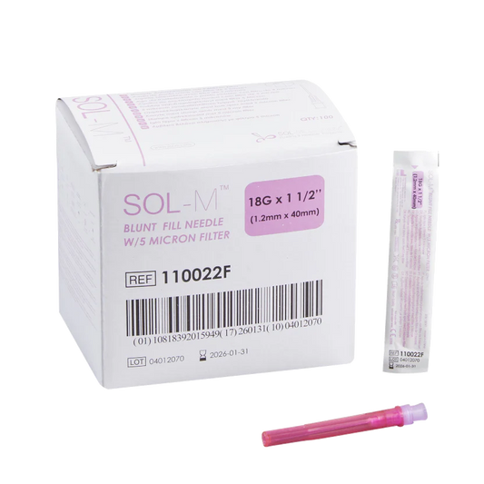 Needle Only (Sol-M), 18G x 1 in. (Pink) - 100/Box