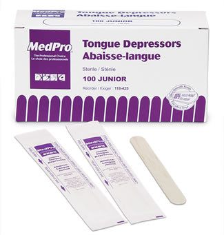 Bx/100 Medpro Junior Tongue Depressors Sterile