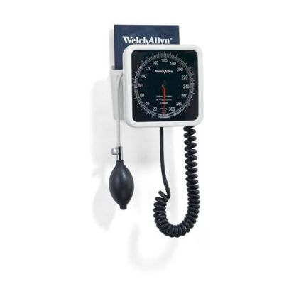 Welch Allyn® 767 Wall Aneroid Sphygmomanometer w/2-Tube Cuff, Inflation Bulb and Valve, Coiled Tube (Per Each)