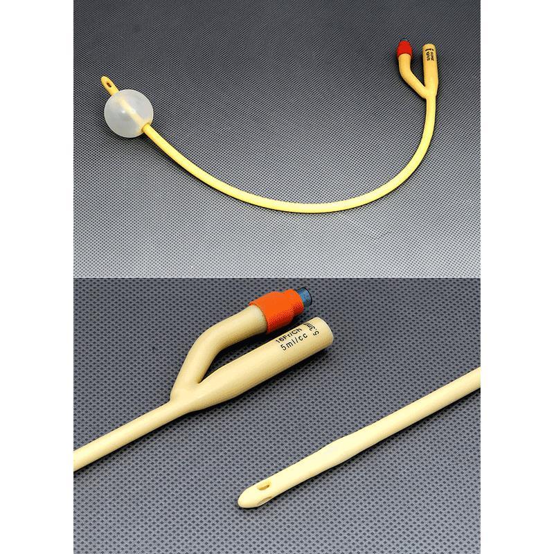 Bx/10 Amsure 100% Silicone 2-Way Foley Cath, 14Fr 5Cc, Reinforced Tip, Strl