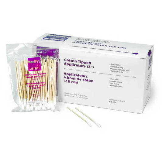 (1Pkg) Applicator Wood Cotton Tip 3in Non-Sterile - Box Of 10PKG 1000 each
