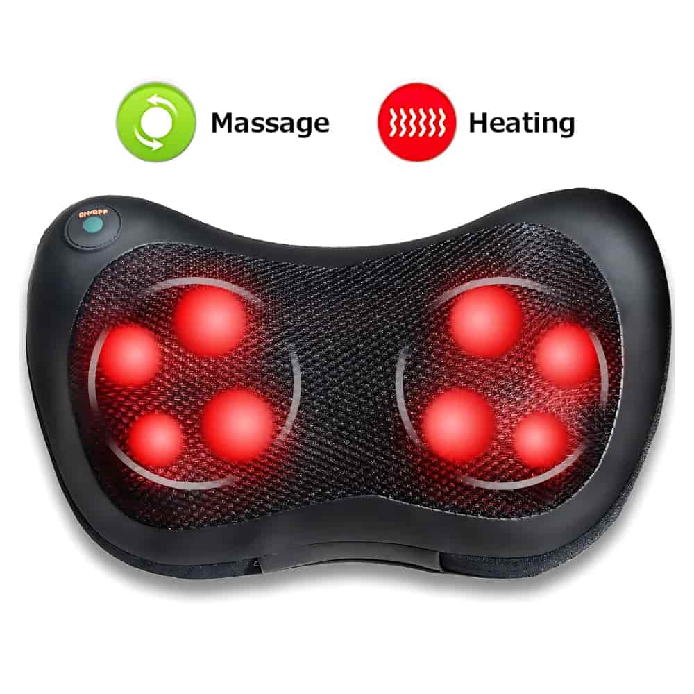Costway Shiatsu Shoulder Neck Back Massage Pillow with Heat Deep Kneading Massager Car Seat