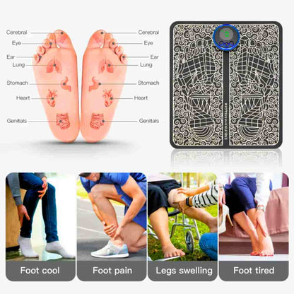 Electric EMS Foot Massager Pad Relief Pain Relax Feet Acupoints Massage Mat Shock Muscle Stimulation Improve Blood Circulation
