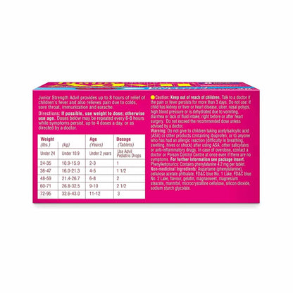 Advil Junior Strength Chewable Tablets - Blue Raspberry - 40's