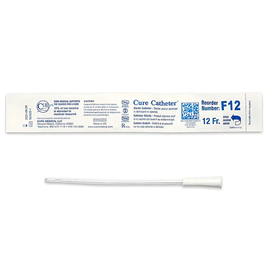 Cure Medical Cure Male Straight Tip Intermittent Catheter - Box 100 pcs
