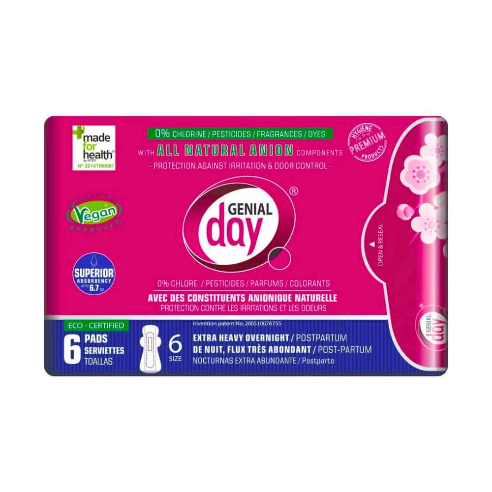 ECO-Certified Overnight/Postpartum Pads