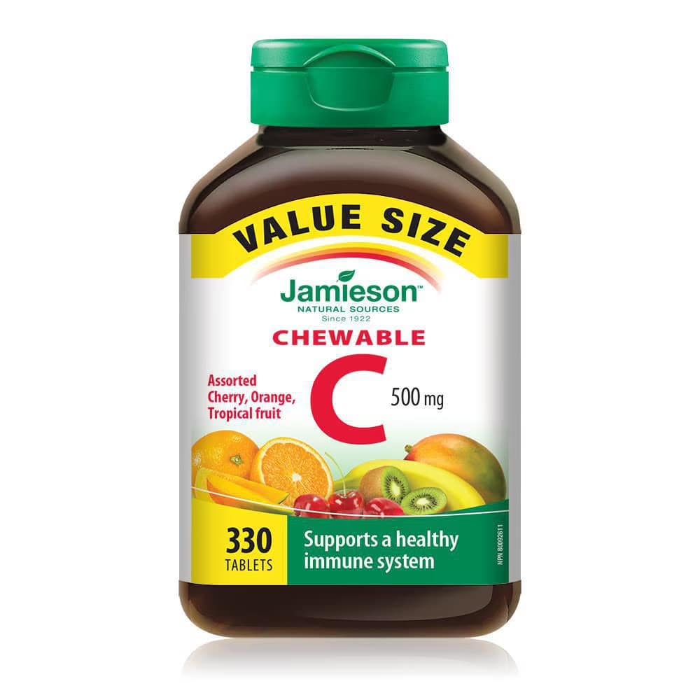 Chewable Vitamin C 500 mg - Mixed 3 Flavours Value Pack