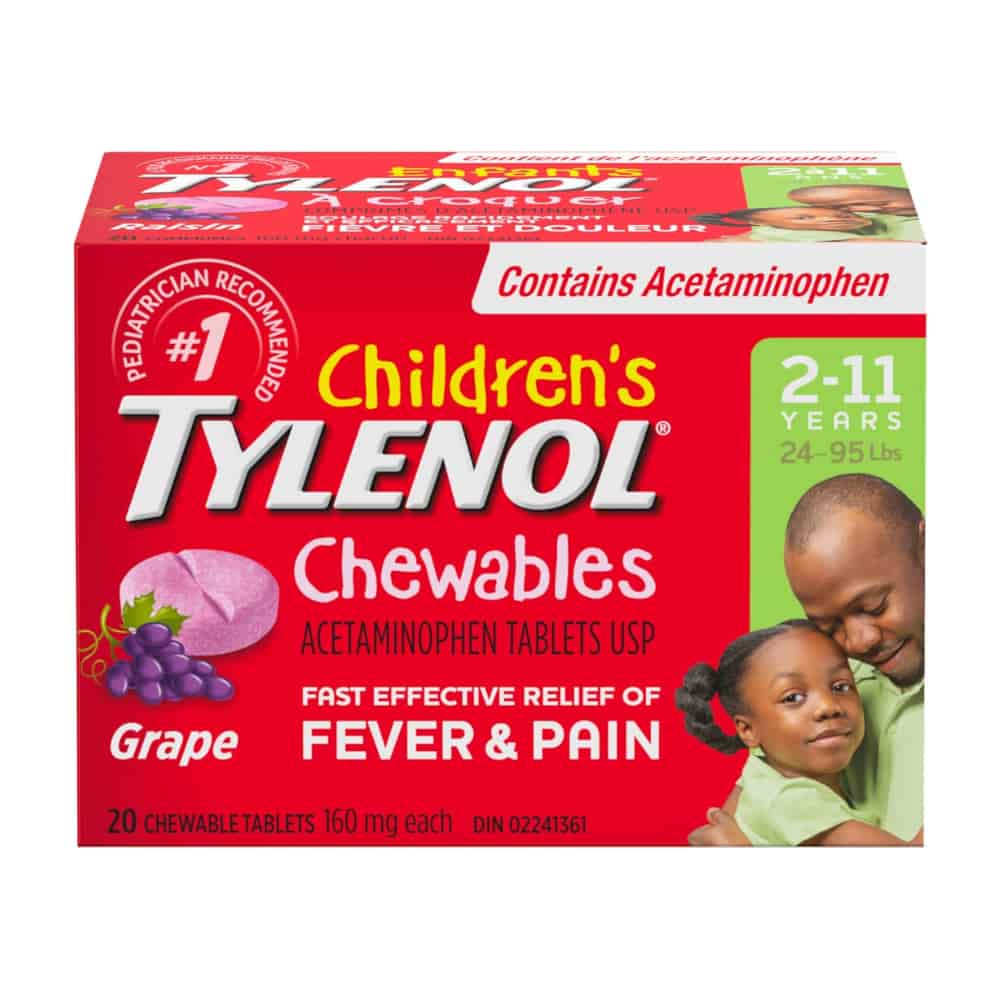 Children's Medicine, Fever & Pain, Chewable Tablets, Grape