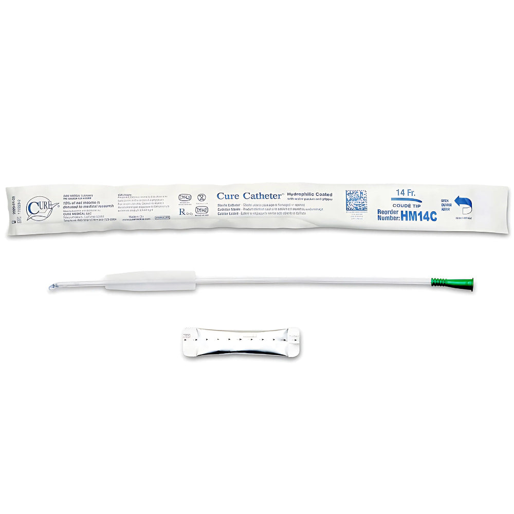 Cure Hydrophilic Catheter Coude - Box 100 pcs