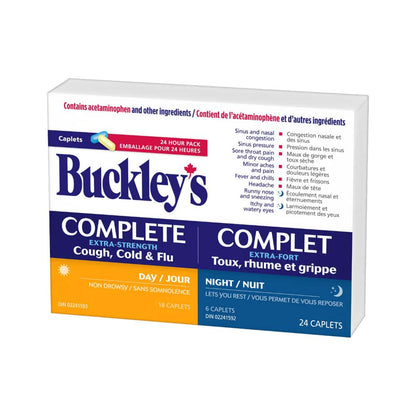 Buckley's Complete Extra-Strength Cough, Cold & Flu Day/Night Caplets - 24's