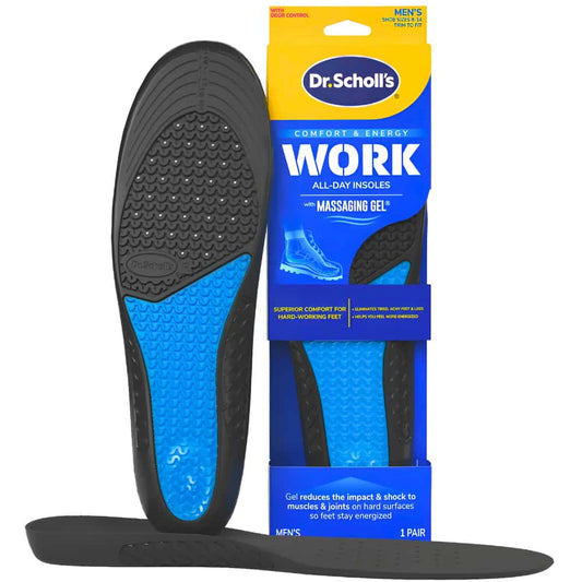 Dr. Scholl’s® Comfort & Energy Work Massaging Gel Advanced Insoles, Men's, Sizes 8-14