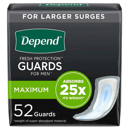 Depend Fresh Protection Incontinence Pads for Men - Maximum - 52's