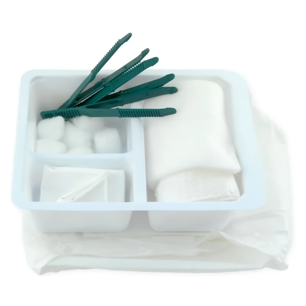 Dressing Tray w/Gauze, Instruments & Towel, Wrapped